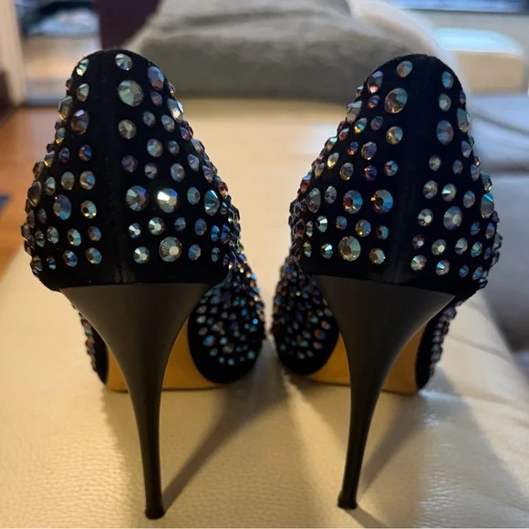 Giuseppe Zanotti Black Heels with Iridescent Crystals - Picture 3 of 3